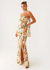 Gali Strapless Maxi Dress - Floral Print