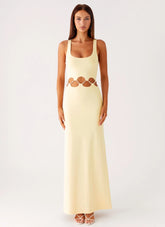 Dreamboat Beaded Maxi Dress - Yellow