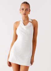 Love Line Halter Mini Dress - White
