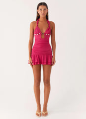 Payback Shell Trim Mini Dress - Fuchsia