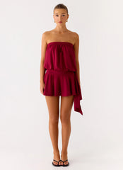 Forever Young Mini Dress - Dark Cherry
