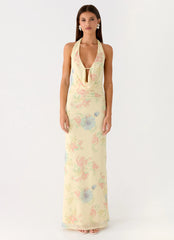 Tedder Halter Maxi Dress - Spring Meadow