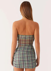Seren Mini Dress - Cedar Check